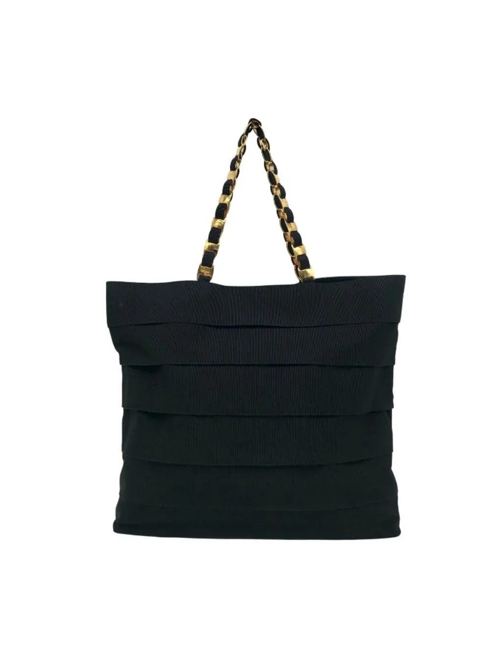 Salvatore Ferragamo Black Tiered Grosgrain Ribbon Tote Bag